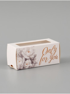 Коробка подарочная с окном Only for you, 12×5.5×5.5 см, самосборная