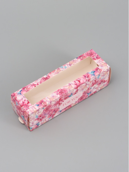 Коробка подарочная для макарун «Для тебя», 18×5.5×5.5 см