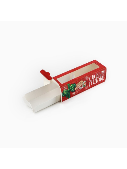 Коробочка для макарун «С Новым годом» 18×5.5×5.5 см