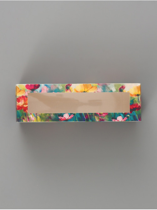 Коробка подарочная с окном «С любовью. Цветы», 18×5.5×5.5 см, самосборная