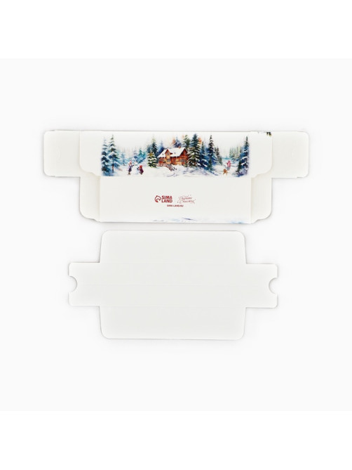 Коробочка для макарун новогодняя «С Новым годом» 18×5.5×5.5 см