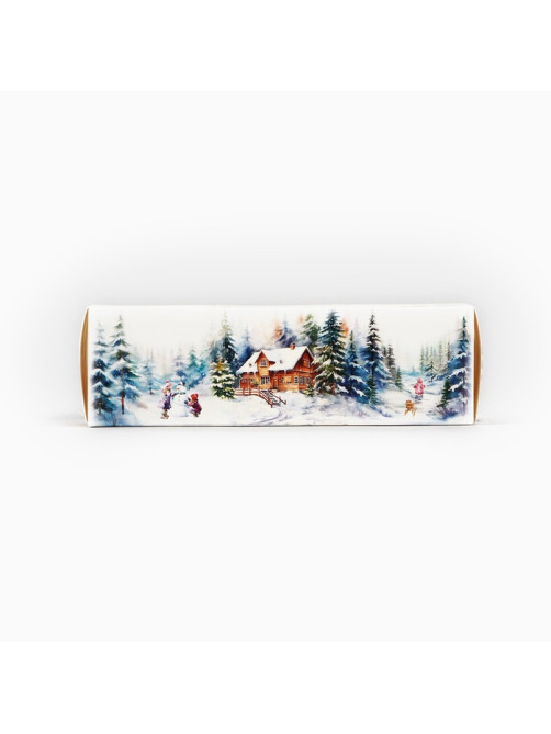 Коробочка для макарун новогодняя «С Новым годом» 18×5.5×5.5 см