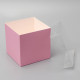 Коробка для подарков и цветов с PVC крышкой, розовая, 12×12×12 см