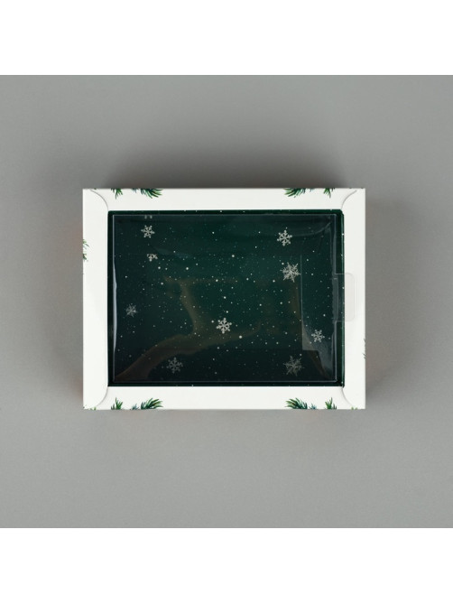 Коробка складная с пластиковой крышкой «Счастливого Нового года», 11.5×9×4 см