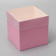 Коробка для подарков и цветов с PVC крышкой, розовая, 12×12×12 см