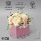 Коробка для подарков и цветов с PVC крышкой, розовая, 12×12×12 см