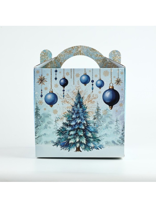 Коробка кондитерская новогодняя с окном, сундук, «Ёлочка», 20×20×20 см