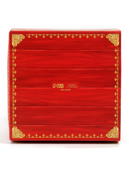 Коробка кондитерская с окном, сундук, «Новогодняя почта», 20×20×20 см,
