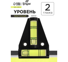 Уровень пластиковый ТУНДРА, мини, треугольный, 2 глазка