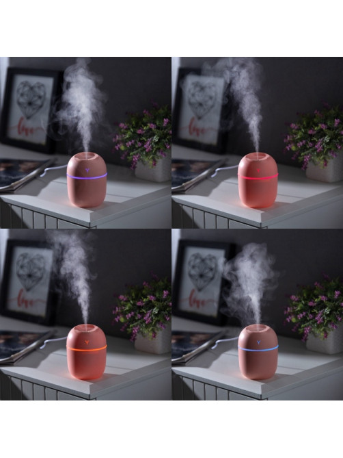 Увлажнитель воздуха, Luazon HM-20 ультразвуковой, 0.22 л, 1.5 Вт, USB, розовый