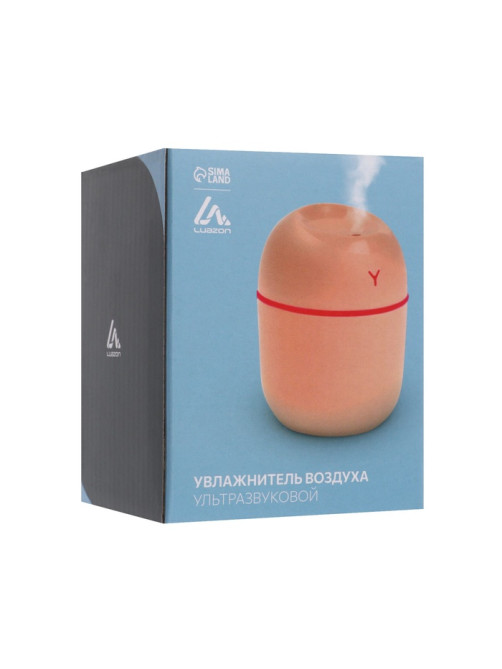 Увлажнитель воздуха, Luazon HM-20 ультразвуковой, 0.22 л, 1.5 Вт, USB, розовый