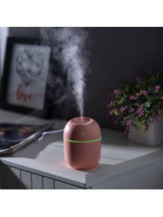 Увлажнитель воздуха, Luazon HM-20 ультразвуковой, 0.22 л, 1.5 Вт, USB, розовый
