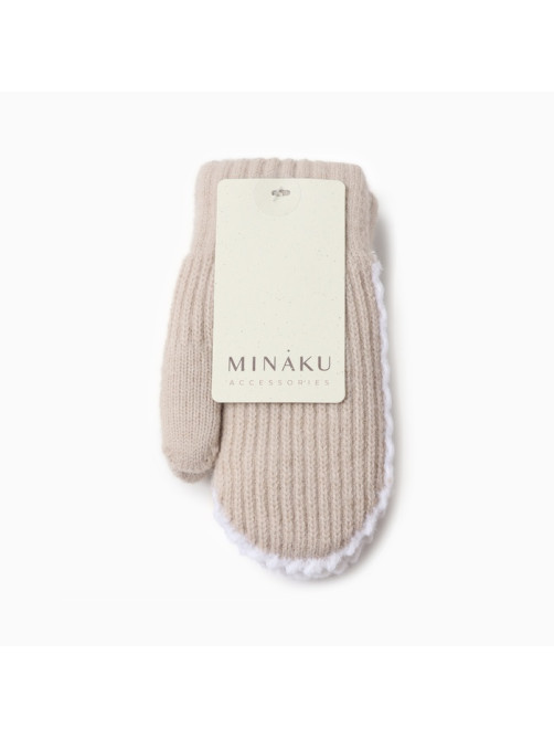 Варежки детские MINAKU, бежевые, 18 см