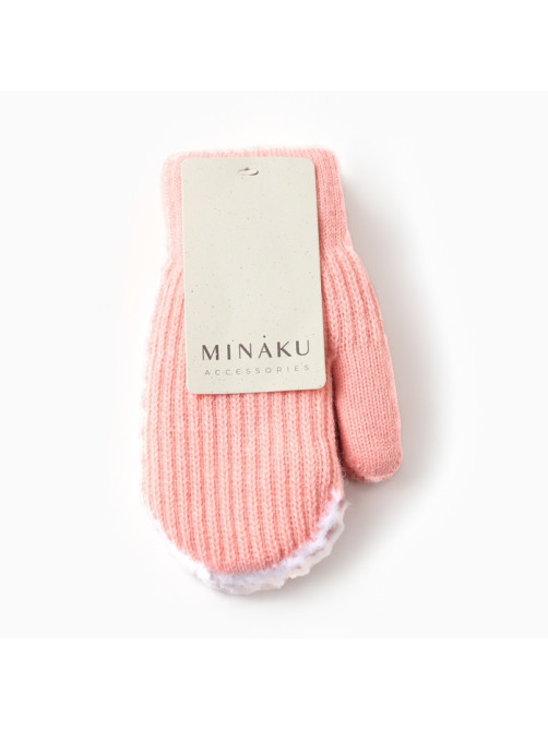 Варежки детские MINAKU, розовые, 18 см