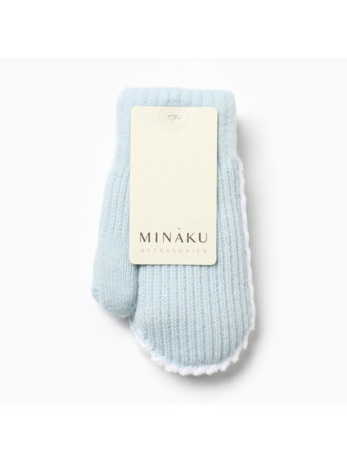 Варежки детские MINAKU, голубые, 18 см