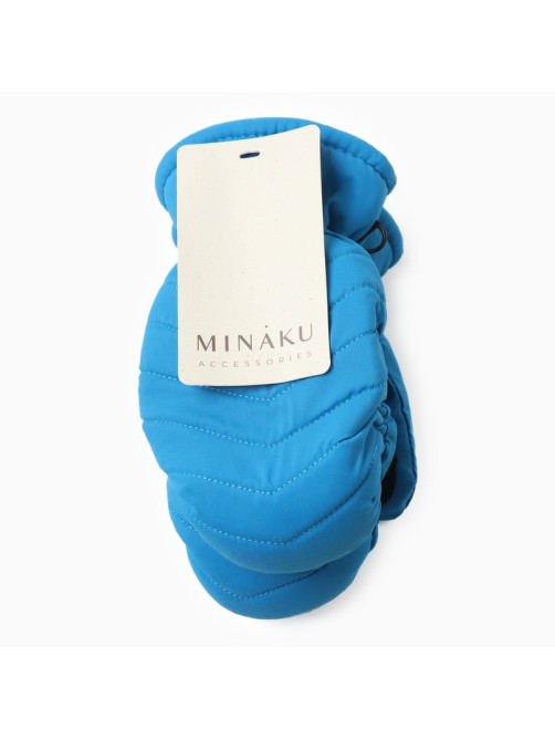 Варежки зимние детские MINAKU, синие, 18 см