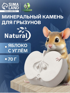 Минеральный камень для грызунов «Пижон», яблоко с углем, 70 г