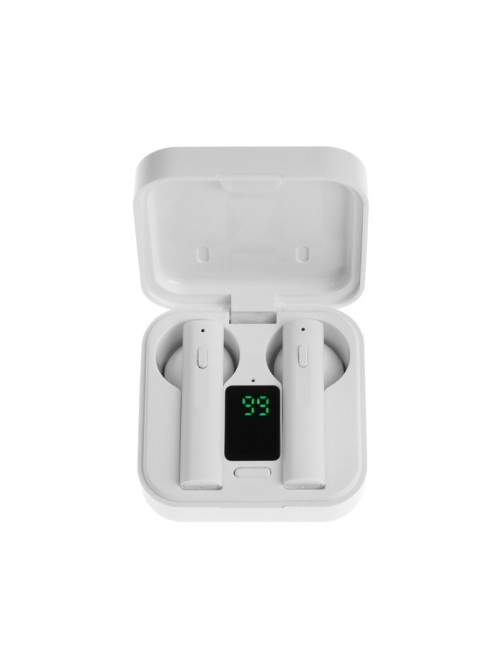 Наушники TWS беспроводные, Mybit VBT 1.18, вкладыши, Bluetooth 5.0, 30/200 мАч, с солнечной панелью, белые