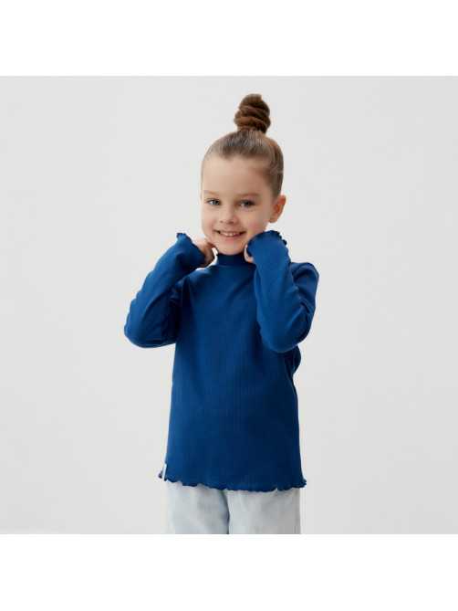 Водолазка для девочки с длинным рукавом KAFTAN: Blueberry, синяя, размер 28 (86-92 см)