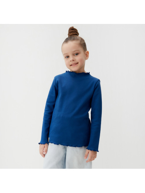 Водолазка для девочки с длинным рукавом KAFTAN: Blueberry, синяя, размер 28 (86-92 см)