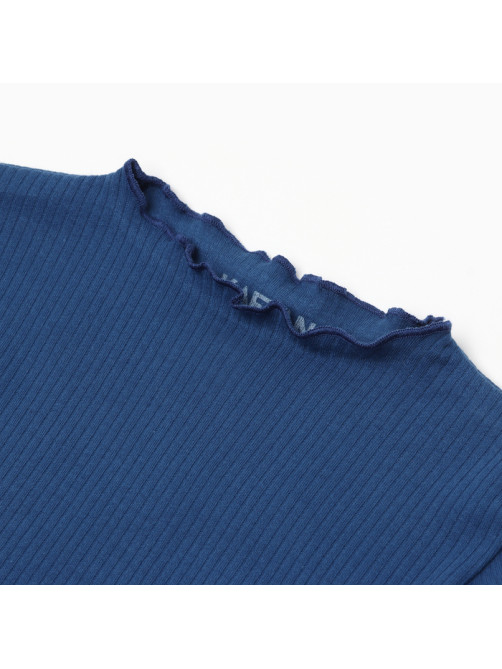 Водолазка для девочки с длинным рукавом KAFTAN: Blueberry, синяя, размер 28 (86-92 см)