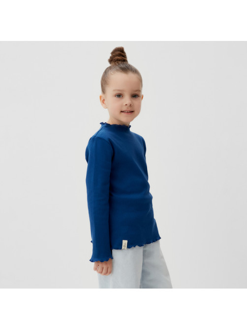 Водолазка для девочки с длинным рукавом KAFTAN: Blueberry, синяя, размер 28 (86-92 см)