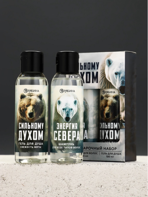 Подарочный набор новогодний «Сильному духом»: гель для душа и шампунь для волос, 2×100 мл, Чистое счастье