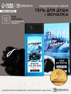 Подарочный набор «Твоя энергия», гель для душа 250 мл и мочалка для тела, Чистое счастье