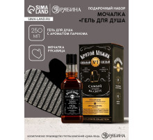 Подарочный набор мужской: гель виски 250 мл и мочалка рукавица, Чистое счастье
