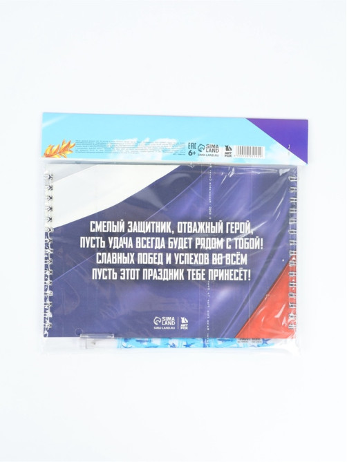 Подарочный набор «С 23 февраля», двойной блокнот с заданиями и ручка
