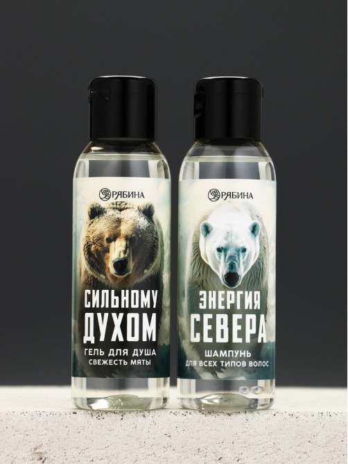 Подарочный набор новогодний «Сильному духом»: гель для душа и шампунь для волос, 2×100 мл, Чистое счастье