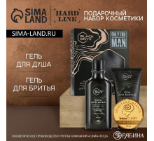 Подарочный набор косметики BLACK ONYX, гель для душа 300 мл и гель для бритья 110 мл, аромат сандалового дерева, HARD LINE