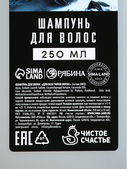 Подарочный набор «Самый крутой», шампунь для волос 250 мл, гель для душа 250 мл и мужские носки, Чистое счастье