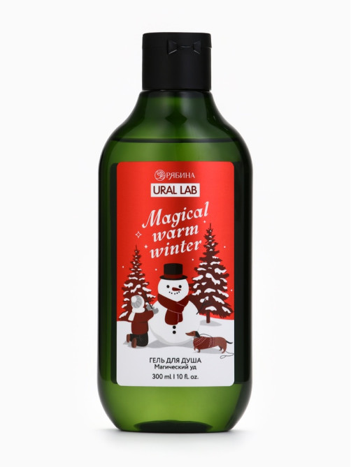 Новогодний подарочный набор косметики Magical warm winter: гель для душа, 300 мл и бомбочки для ванны, 4×40 г, URAL LAB