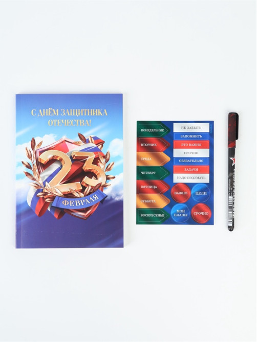 Подарочный набор, ежедневник А5, 80 л., наклейки, ручка «Тому кто всегда на высоте»
