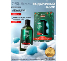 Новогодний подарочный набор косметики Bright Christmas night: гель для душа, 300 мл и бомбочки для ванны, 4×40 г, URAL LAB