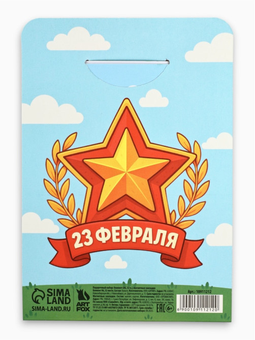 Подарочный набор: блокнот А6, 32 листа, наклейки, магнитные закладки «С 23 февраля»