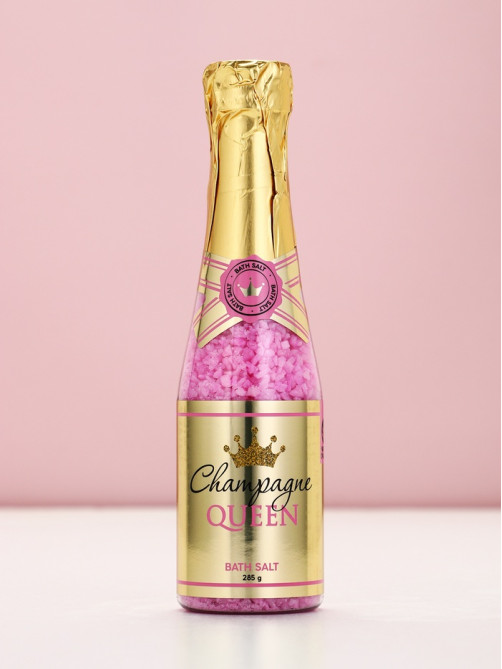 Подарочный набор Prosecco Queen, гель для душа и соль для ванны во флаконах шампанское, Чистое Счастье