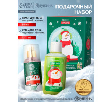 Подарочный набор новогодний «Снеговичок», гель для душа 100 мл и мист для тела, URAL LAB