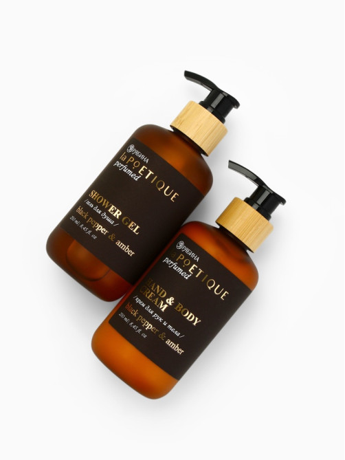 Подарочный набор гель для душа и лосьон, 2 шт. × 250 мл, аромат Black pepper, laPOETIQUE