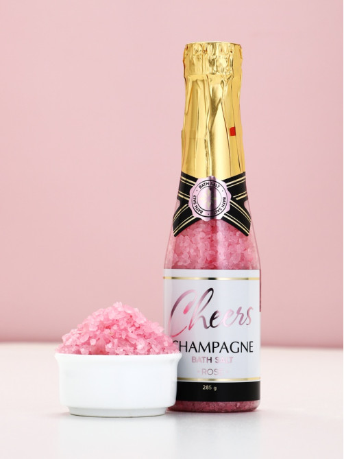 Подарочный набор Love Champagne, гель для душа и соль для ванны во флаконах шампанское, Чистое Счастье