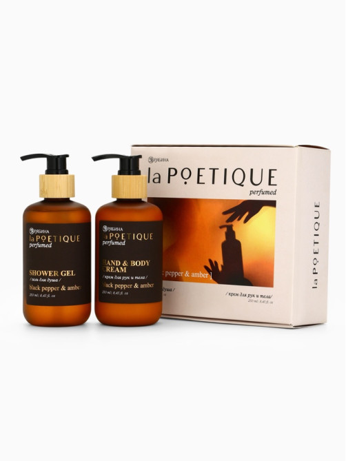 Подарочный набор гель для душа и лосьон, 2 шт. × 250 мл, аромат Black pepper, laPOETIQUE