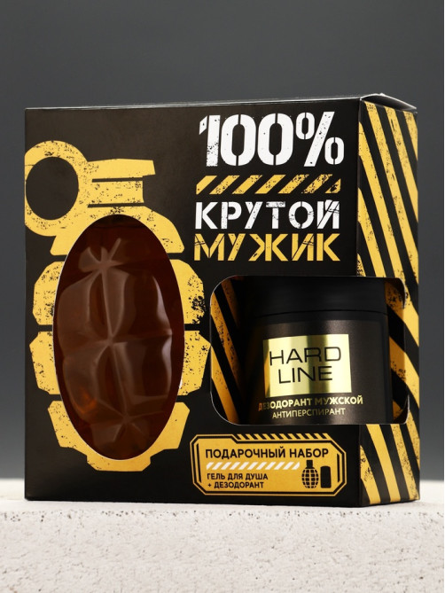 Подарочный набор: «Крутой мужик», гель для душа во флаконе граната, дезодорант, Чистое счастье
