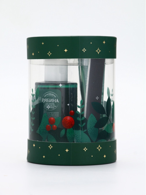 Подарочный набор косметики New Year Collection, гель для душа, крем для рук, пилочка, зелёный, URAL LAB
