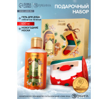 Подарочный набор новогодний «Ароматы праздника», гель для душа, печенье, 100 мл и носки, URAL LAB
