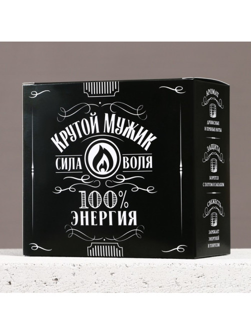 Подарочный набор косметики «Крутой мужик», гель для душа во флаконе канистры 300 мл и мочалка для тела, аромат древесный с пряными нотами, HARD LINE