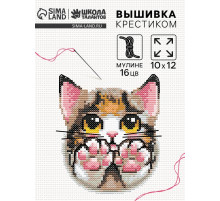 Вышивка крестиком «Милый котик», набор для творчества, 10×12 см