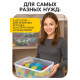 Ящики пластиковые для хранения, с крышкой, набор 2 шт.: 10 л, 16 л, прозрачно-матовый