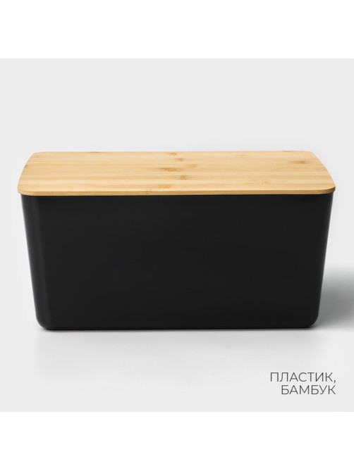 Контейнер для хранения с крышкой LaDо́m «Лаконичность», 31.5×22×15 см, черный
