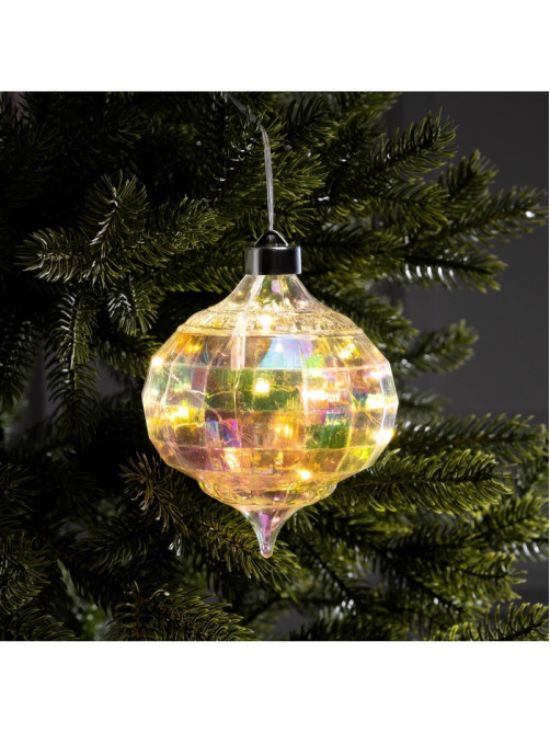 Ёлочная игрушка светодиодная «Ретро», 17×12 см, 12 LED, от батареек ААх2, свечение тёплое белое